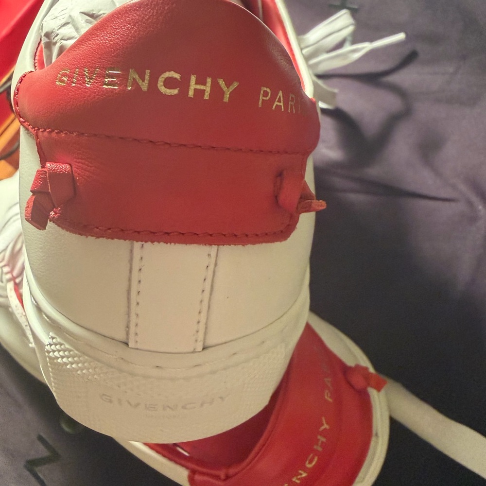 Givenchy White and Red Women's Sneakers. - Picture 8 of 9